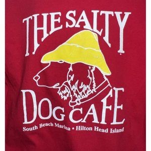 Salty Dog Cafe Hilton Head Shirt Adult Small Red Short Sleeve Crew Neck Tee Mens